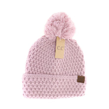 Load image into Gallery viewer, Bee Stitch Knit Pom C.C Beanie