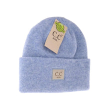Load image into Gallery viewer, KIDS Soft Ribbed Leather Patch C.C. Beanie