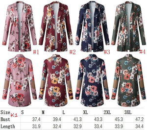 Floral Cardigan with Pockets (Navy)