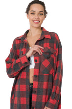 Load image into Gallery viewer, Plaid Shacket with Pockets