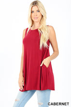 Load image into Gallery viewer, Sleeveless Tunic with Pockets (Cabernet)
