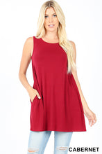Load image into Gallery viewer, Sleeveless Tunic with Pockets (Cabernet)
