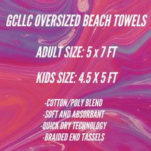 Load image into Gallery viewer, OVERSIZED BEACH TOWEL-PASTEL MERMAID