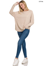 Load image into Gallery viewer, COTTON RAGLAN SLEEVE THUMBHOLE TOP (LT MOCHA)
