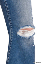 Load image into Gallery viewer, Distressed Flare Dark Wash Jeans
