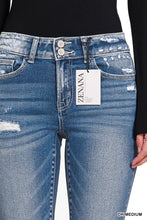 Load image into Gallery viewer, Distressed Flare Dark Wash Jeans
