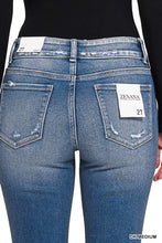 Load image into Gallery viewer, Distressed Flare Dark Wash Jeans
