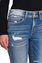 Load image into Gallery viewer, Distressed Flare Dark Wash Jeans

