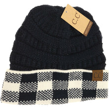 Load image into Gallery viewer, Buffalo Check Knit CC Beanie
