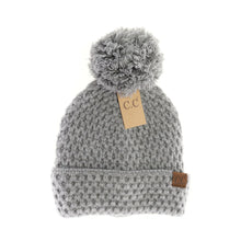 Load image into Gallery viewer, Bee Stitch Knit Pom C.C Beanie
