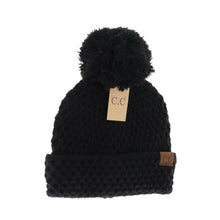 Load image into Gallery viewer, Bee Stitch Knit Pom C.C Beanie

