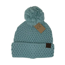 Load image into Gallery viewer, Bee Stitch Knit Pom C.C Beanie
