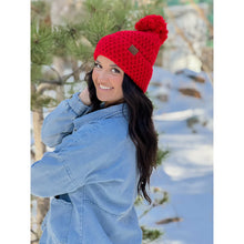 Load image into Gallery viewer, Bee Stitch Knit Pom C.C Beanie
