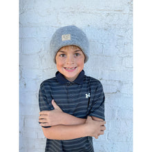 Load image into Gallery viewer, KIDS Soft Ribbed Leather Patch C.C. Beanie

