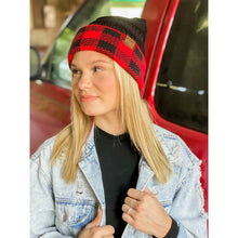 Load image into Gallery viewer, Buffalo Check Knit CC Beanie
