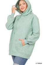 Load image into Gallery viewer, Side Tie Hoodie with Pocket (Lt Green)
