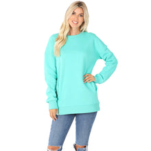 Load image into Gallery viewer, Swoop Neck Sweatshirt w/ Side Pockets - Mint
