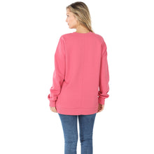Load image into Gallery viewer, Swoop Neck Sweatshirt w/ Side Pockets - Rose
