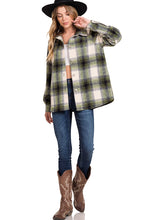 Load image into Gallery viewer, YARN DYED PLAID SHACKET (OLIVE)
