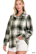 Load image into Gallery viewer, YARN DYED PLAID SHACKET (OLIVE)
