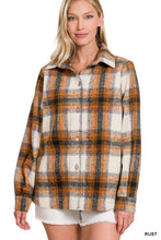 Load image into Gallery viewer, YARN DYED PLAID SHACKET (RUST)

