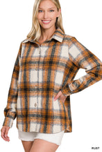 Load image into Gallery viewer, YARN DYED PLAID SHACKET (RUST)
