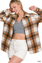 Load image into Gallery viewer, YARN DYED PLAID SHACKET (RUST)
