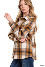 Load image into Gallery viewer, YARN DYED PLAID SHACKET (RUST)

