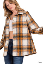 Load image into Gallery viewer, YARN DYED PLAID SHACKET (RUST)
