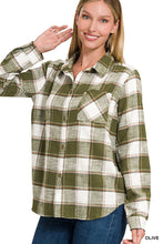 Load image into Gallery viewer, Plaid Shacket with Front Pocket (Olive)

