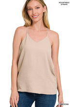 Load image into Gallery viewer, ADJUSTABLE STRAP V-NECK CAMI TOP (LT MOCHA)
