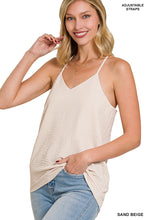 Load image into Gallery viewer, ADJUSTABLE STRAP V-NECK CAMI TOP (SAND BEIGE)
