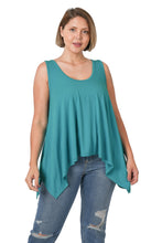 Load image into Gallery viewer, OVERSIZED SHARK BITE TANK TOP (DUSTY TEAL)
