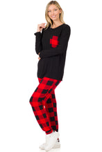 Load image into Gallery viewer, BUFFALO PLAID LOUNGEWEAR SET (BLACK)
