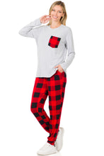 Load image into Gallery viewer, BUFFALO PLAID LOUNGEWEAR SET (H GREY)
