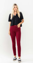 Load image into Gallery viewer, High Waist Tummy Control Garment Dyed Skinny (Scarlet)
