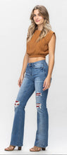 Load image into Gallery viewer, Mid Rise Plaid Patch Detail Bootcut
