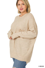 Load image into Gallery viewer, Melange HI-Low Hem pocket Sweater - H Beige

