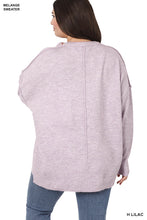 Load image into Gallery viewer, Melange HI-Low Hem pocket Sweater - H Lilac
