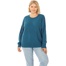 Load image into Gallery viewer, ROUND NECK BASIC SWEATER (DUSTY TEAL)
