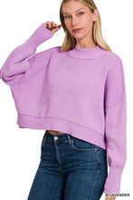 Load image into Gallery viewer, SIDE SLIT OVERSIZED CROPPED SWEATER (BLACK)
