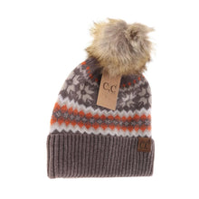 Load image into Gallery viewer, Fair Isle Print C.C Beanie
