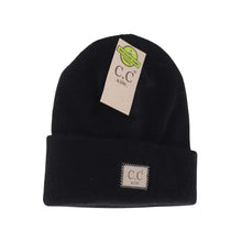 Load image into Gallery viewer, KIDS Soft Ribbed Leather Patch C.C. Beanie
