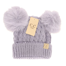 Load image into Gallery viewer, KIDS Cable Knit Double Matching Beanie
