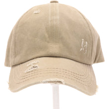 Load image into Gallery viewer, Washed Denim Criss-Cross High Ponytail CC Ball Cap
