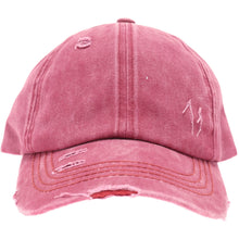 Load image into Gallery viewer, Washed Denim Criss-Cross High Ponytail CC Ball Cap
