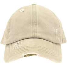 Load image into Gallery viewer, Washed Denim Criss-Cross High Ponytail CC Ball Cap

