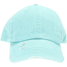 Load image into Gallery viewer, Washed Denim Criss-Cross High Ponytail CC Ball Cap
