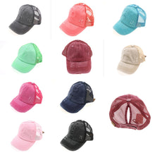 Load image into Gallery viewer, Distressed Mesh Back High Pony CC Ball Cap

