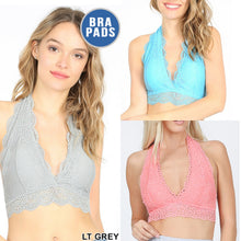 Load image into Gallery viewer, Lace Halter Bralette with Pads
